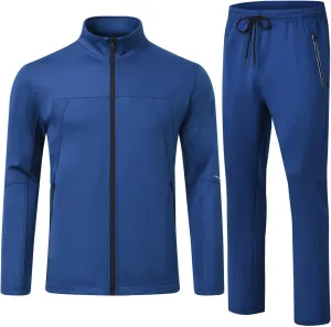 Rdruko Men's Tracksuits 2 Piece Set Athletic Sports Casual Full Zip Jogging Sweatsuit Suit