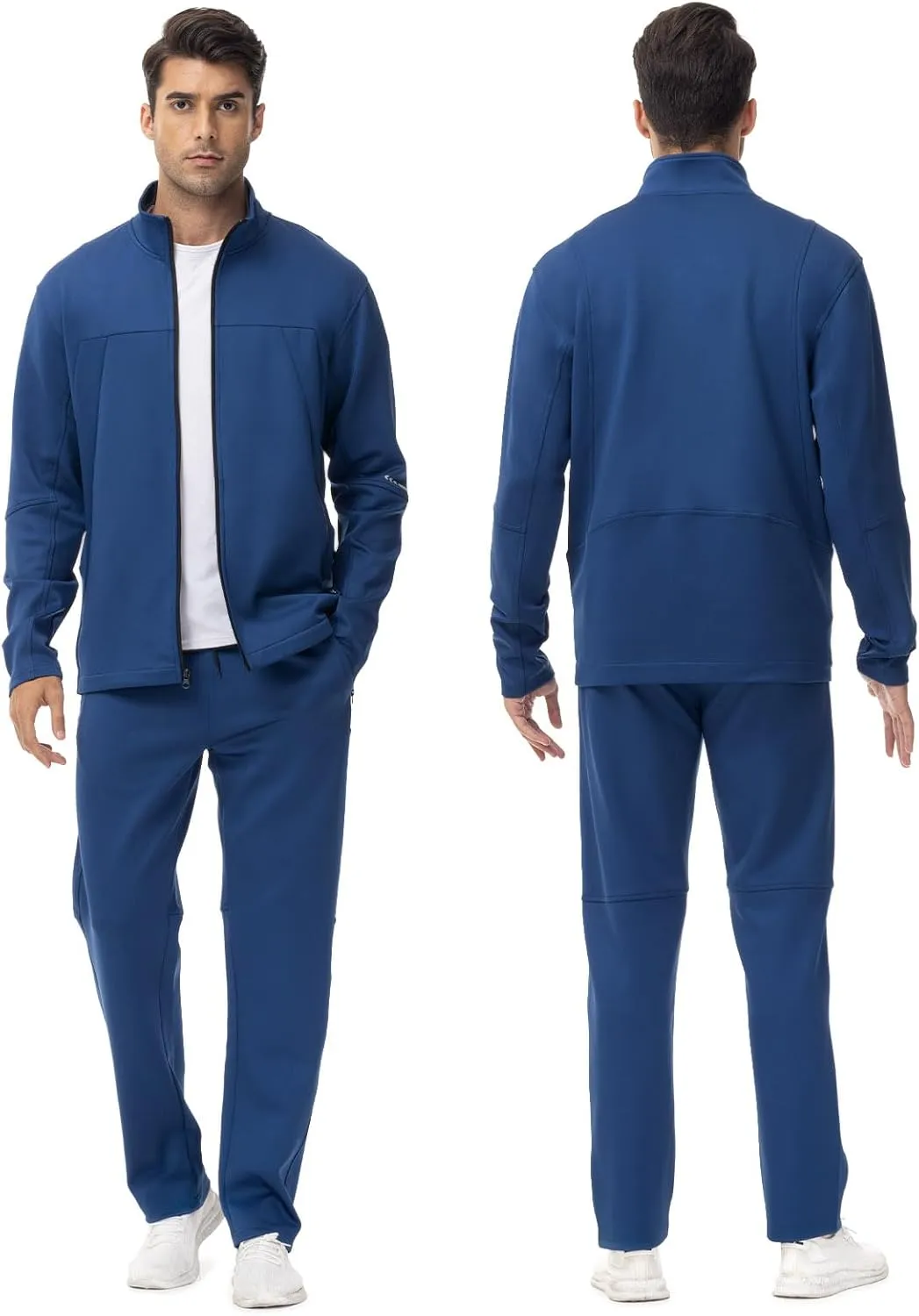 Rdruko Men's Tracksuits 2 Piece Set Athletic Sports Casual Full Zip Jogging Sweatsuit Suit