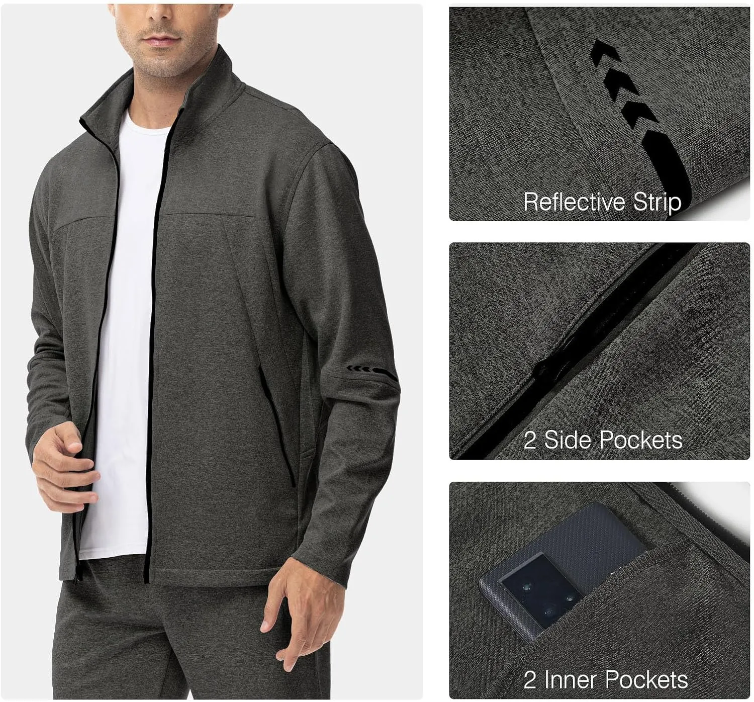 Rdruko Men's Tracksuits 2 Piece Set Athletic Sports Casual Full Zip Jogging Sweatsuit Suit