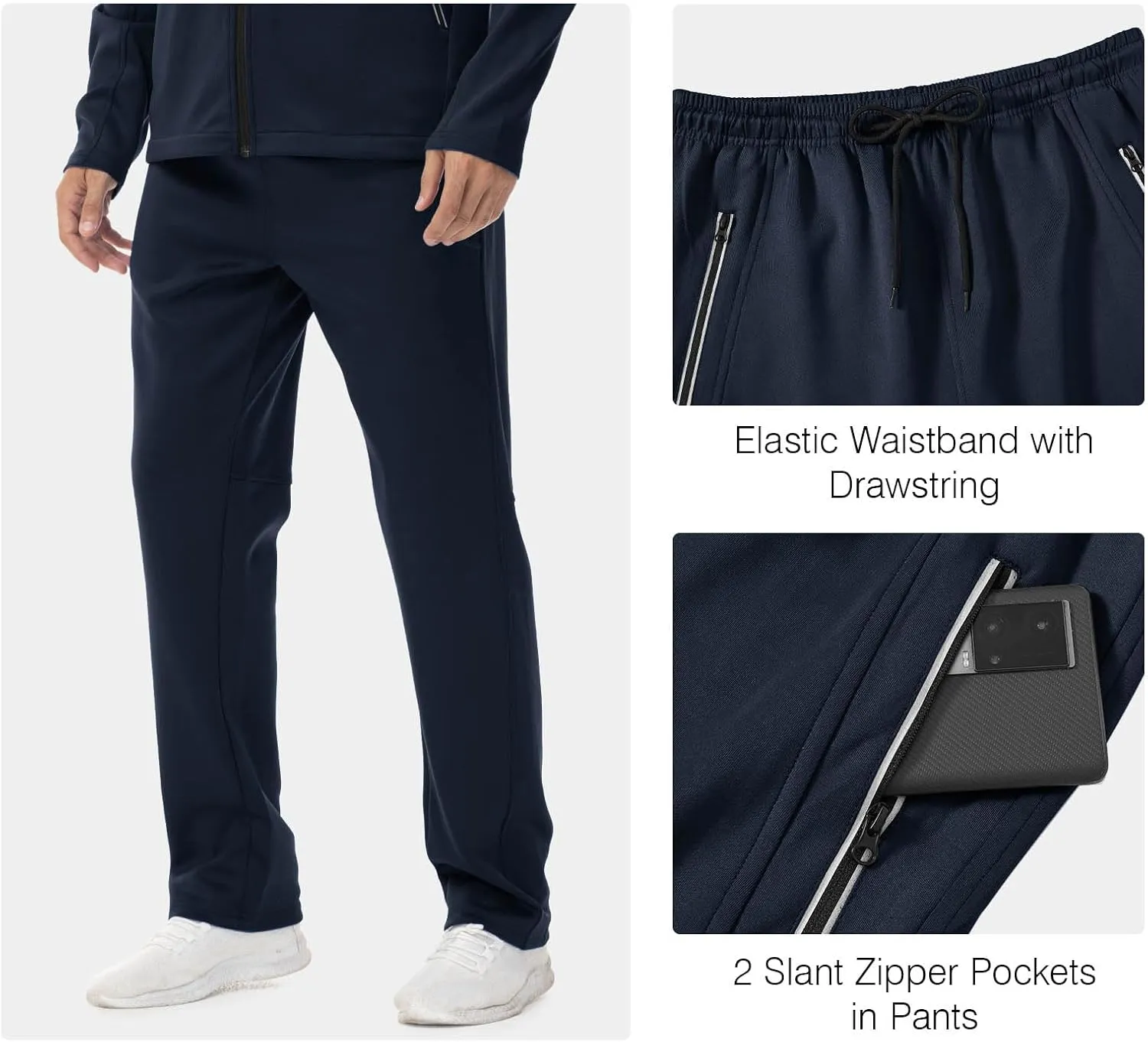 Rdruko Men's Tracksuits 2 Piece Set Athletic Sports Casual Full Zip Jogging Sweatsuit Suit