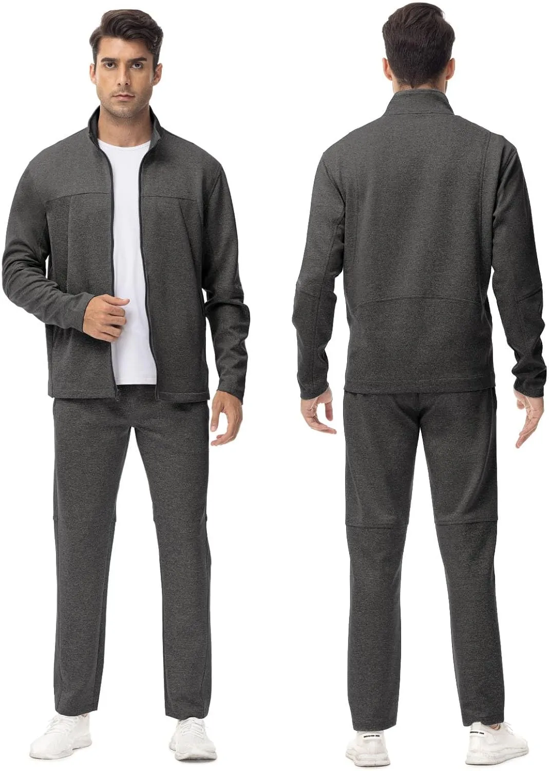 Rdruko Men's Tracksuits 2 Piece Set Athletic Sports Casual Full Zip Jogging Sweatsuit Suit