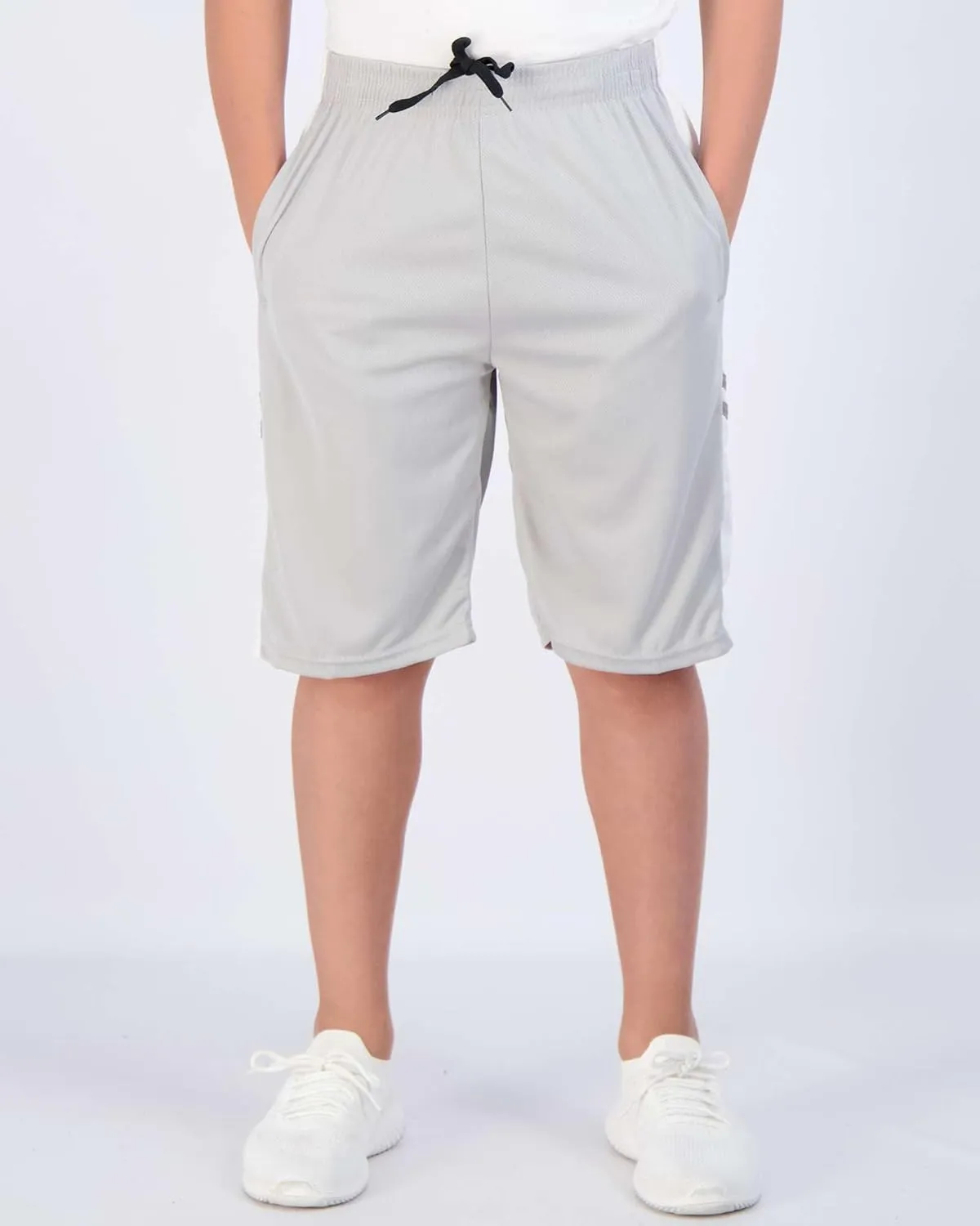 Real Essentials Boys' 5-Pack Mesh Active Athletic Performance Basketball Shorts with Pockets