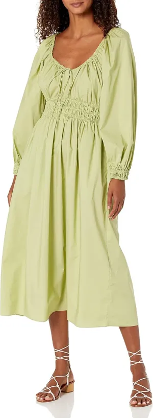 Rebecca Taylor Women's Poplin Smocked Waist Dress