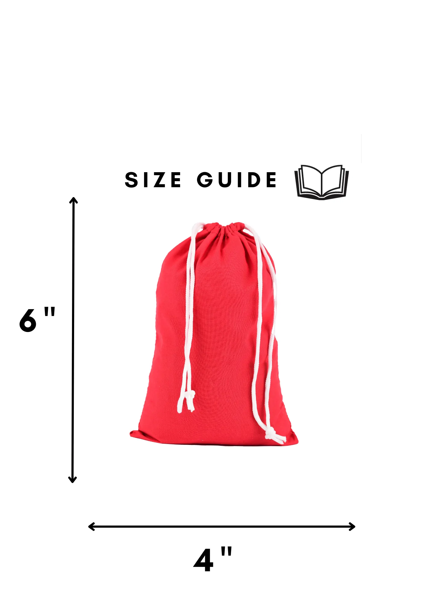 Red Cotton Double Drawstring Pouch for everyday use