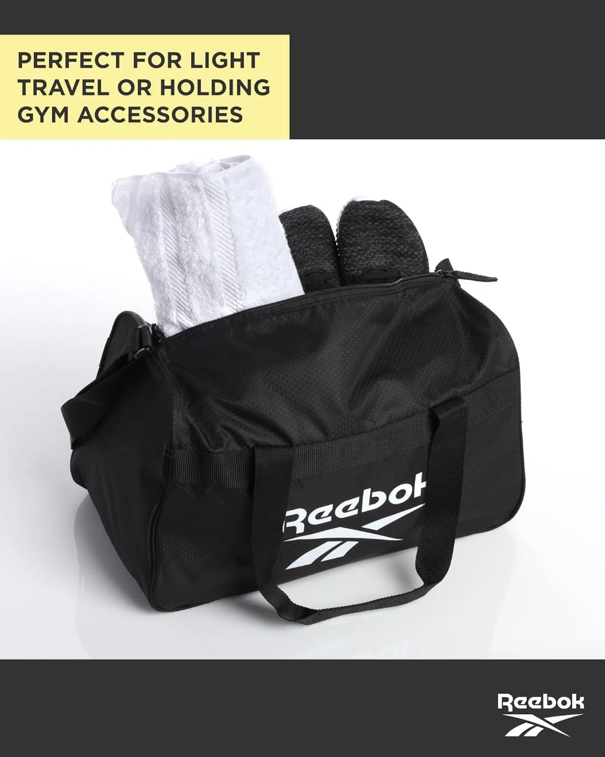 Reebok Duffle Bag – Gym Bag for Women & Men, Carry On and Overnight Duffle for Travel & Fitness, Size Small, Warrior II Black