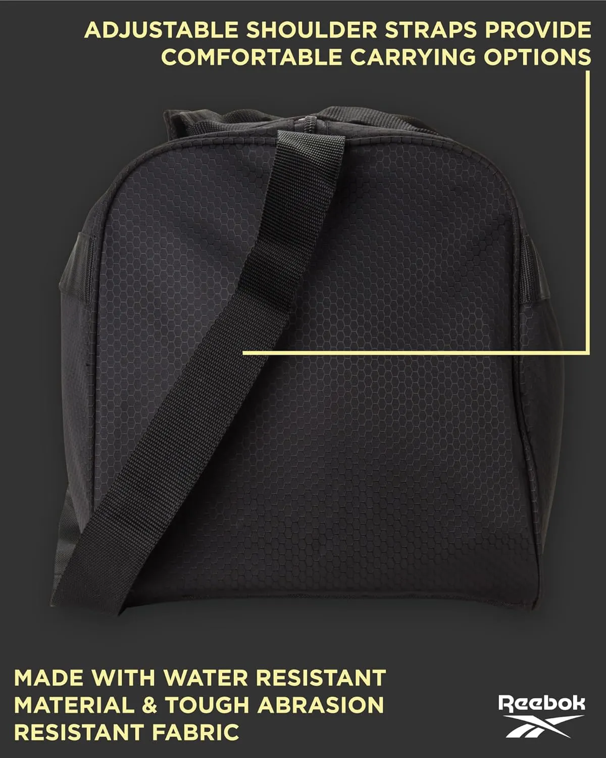 Reebok Duffle Bag – Gym Bag for Women & Men, Carry On and Overnight Duffle for Travel & Fitness, Size Small, Warrior II Black