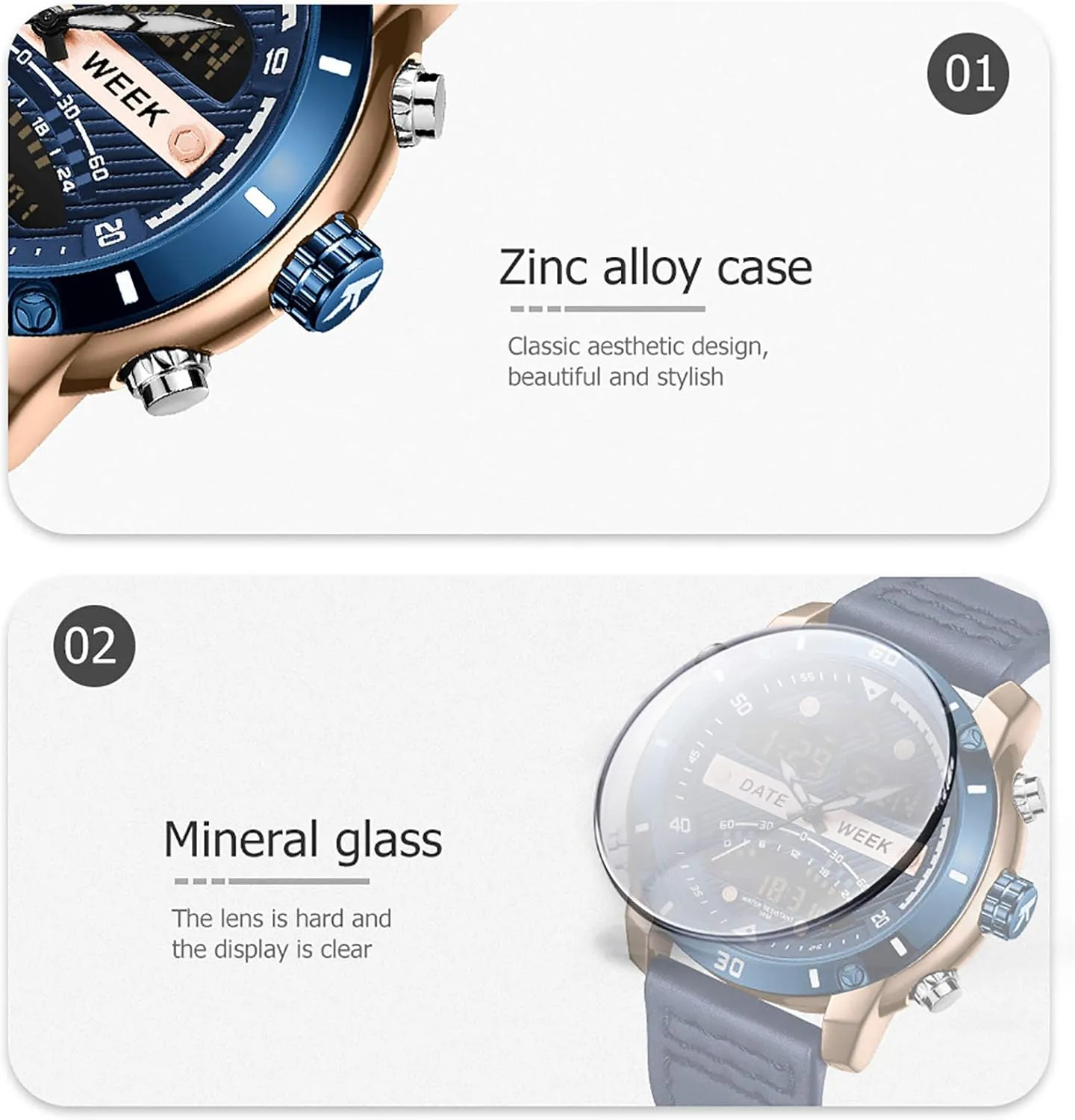 Retro Analog Business Wristwatc,Fashion Simple Analog Watch with Luminous, Alarm Clock,Leather Band Large Dial A