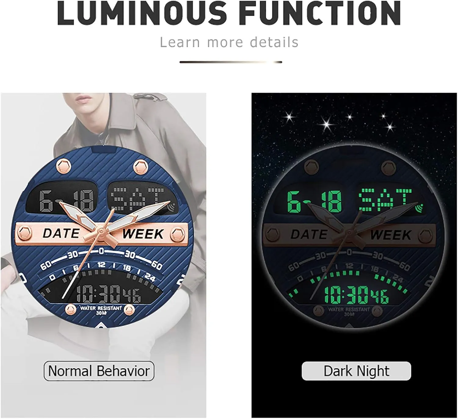 Retro Analog Business Wristwatc,Fashion Simple Analog Watch with Luminous, Alarm Clock,Leather Band Large Dial A