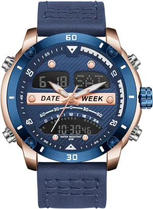 Retro Analog Business Wristwatc,Fashion Simple Analog Watch with Luminous, Alarm Clock,Leather Band Large Dial A