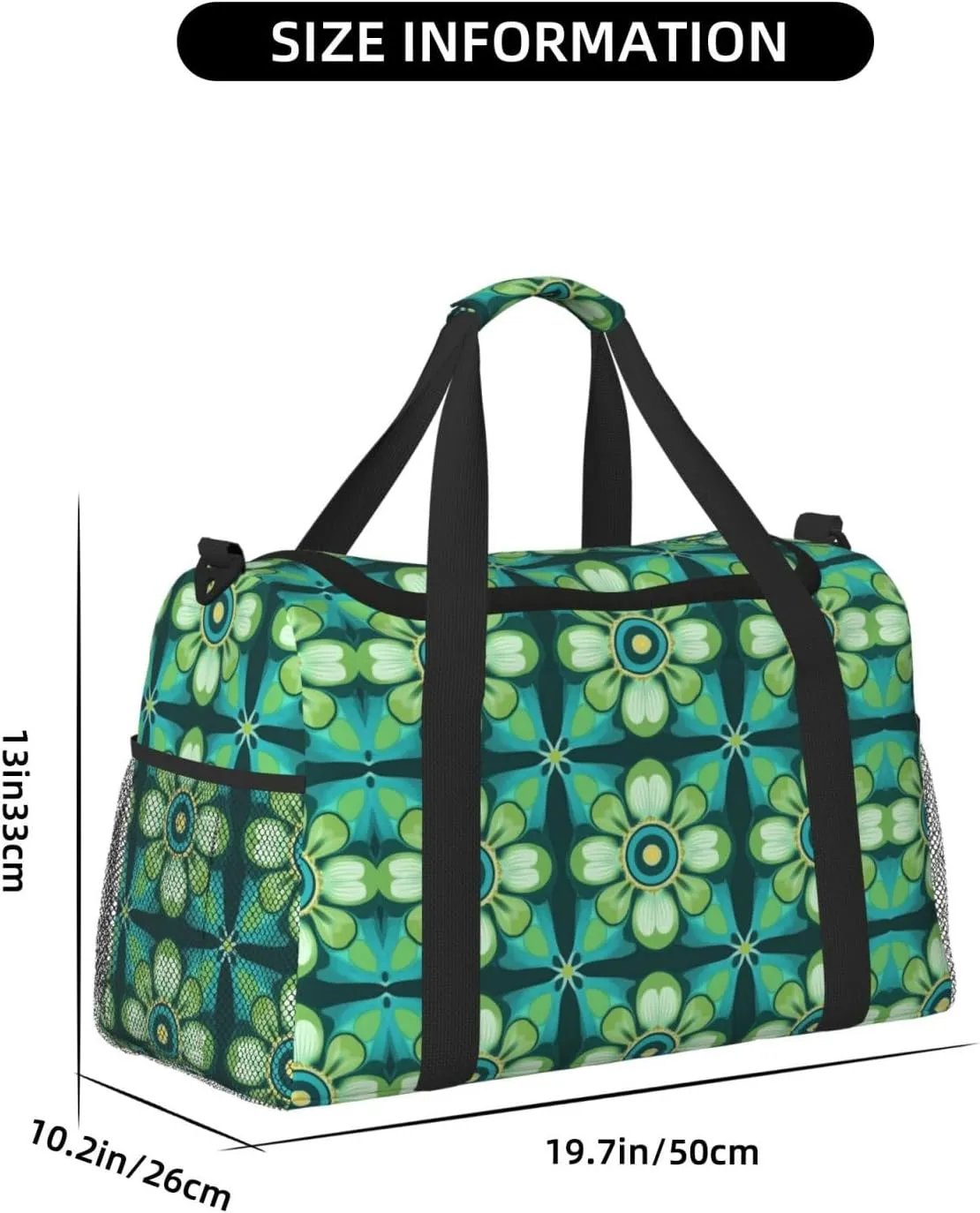 Retro Floral Art Duffle Bag Foldable Travel Tote Bag Carry On Large Weekender Overnight Bags Waterproof Gym Bag For Women Men
