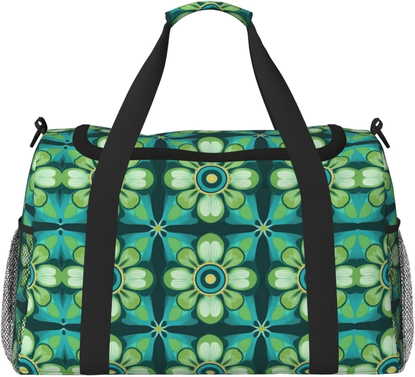 Retro Floral Art Duffle Bag Foldable Travel Tote Bag Carry On Large Weekender Overnight Bags Waterproof Gym Bag For Women Men