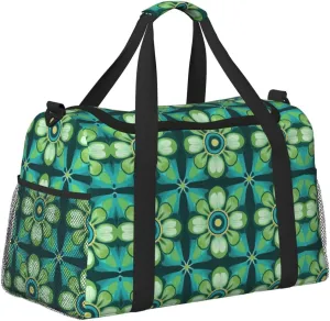 Retro Floral Art Duffle Bag Foldable Travel Tote Bag Carry On Large Weekender Overnight Bags Waterproof Gym Bag For Women Men