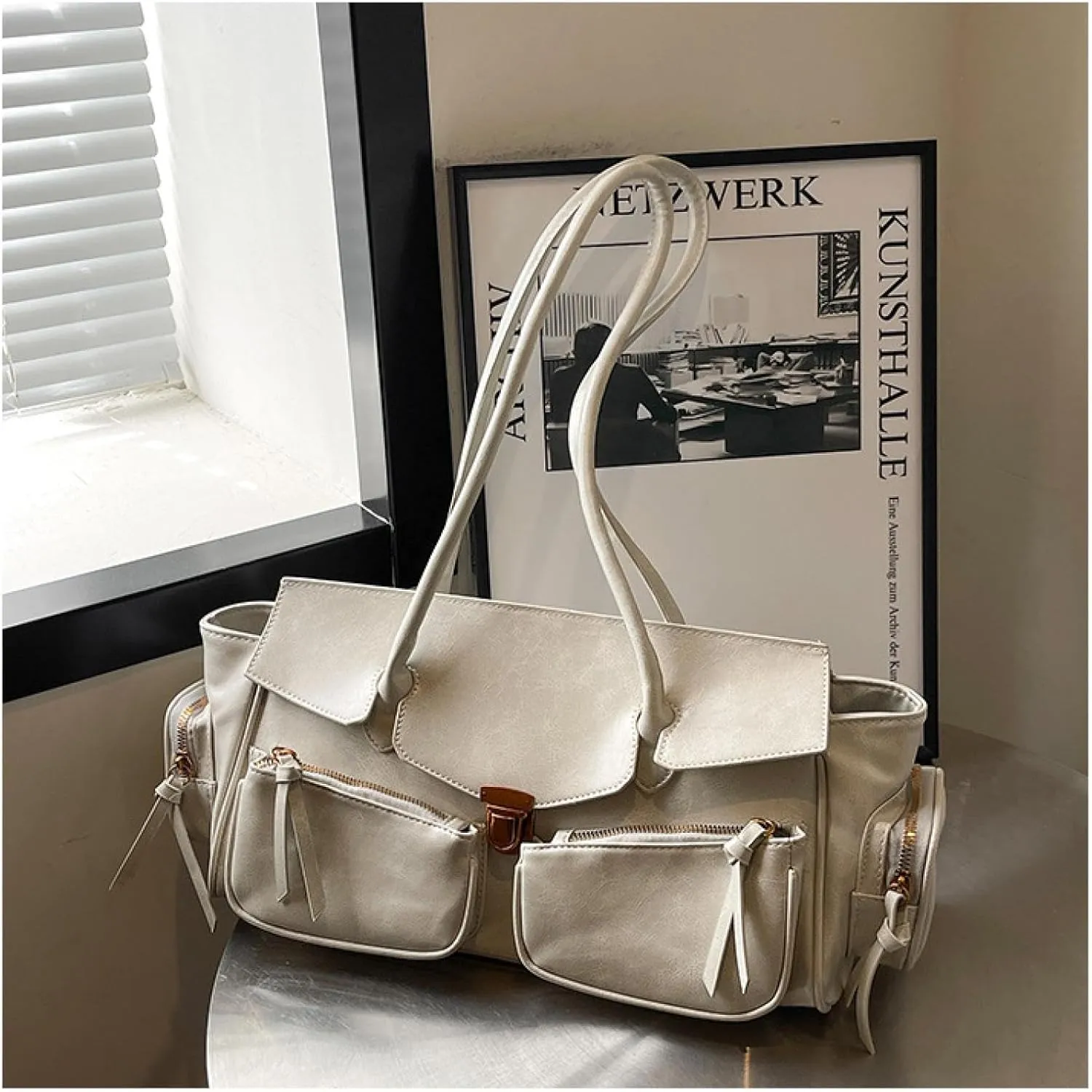 Retro Large Capacity Multi-functional Y2k Women's Tote Bag - Stylish Hobo Shoulder Bag with Multiple Pockets
