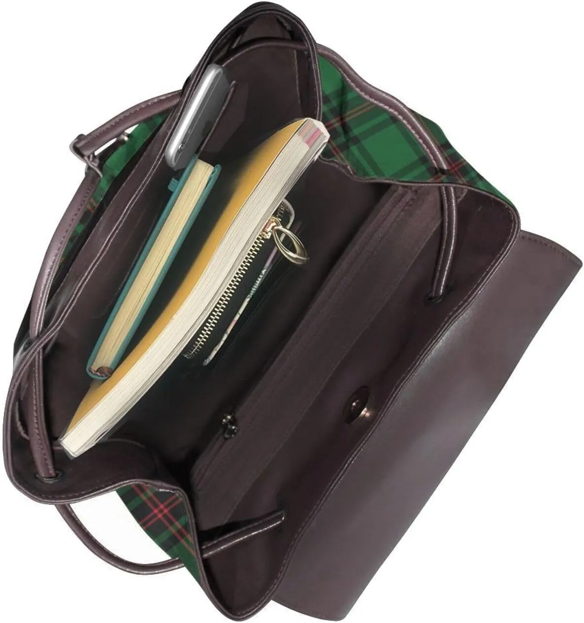 Retro Leather Shoulder Bag Fletcher Modern Fife District Tartan Backpack Practical Daypack Purse for Women Ladies