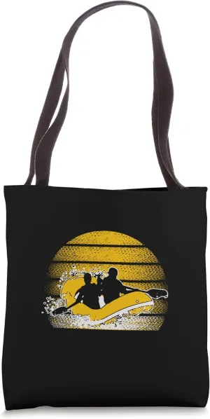 Retro Rafting and River Rapids Tote Bag