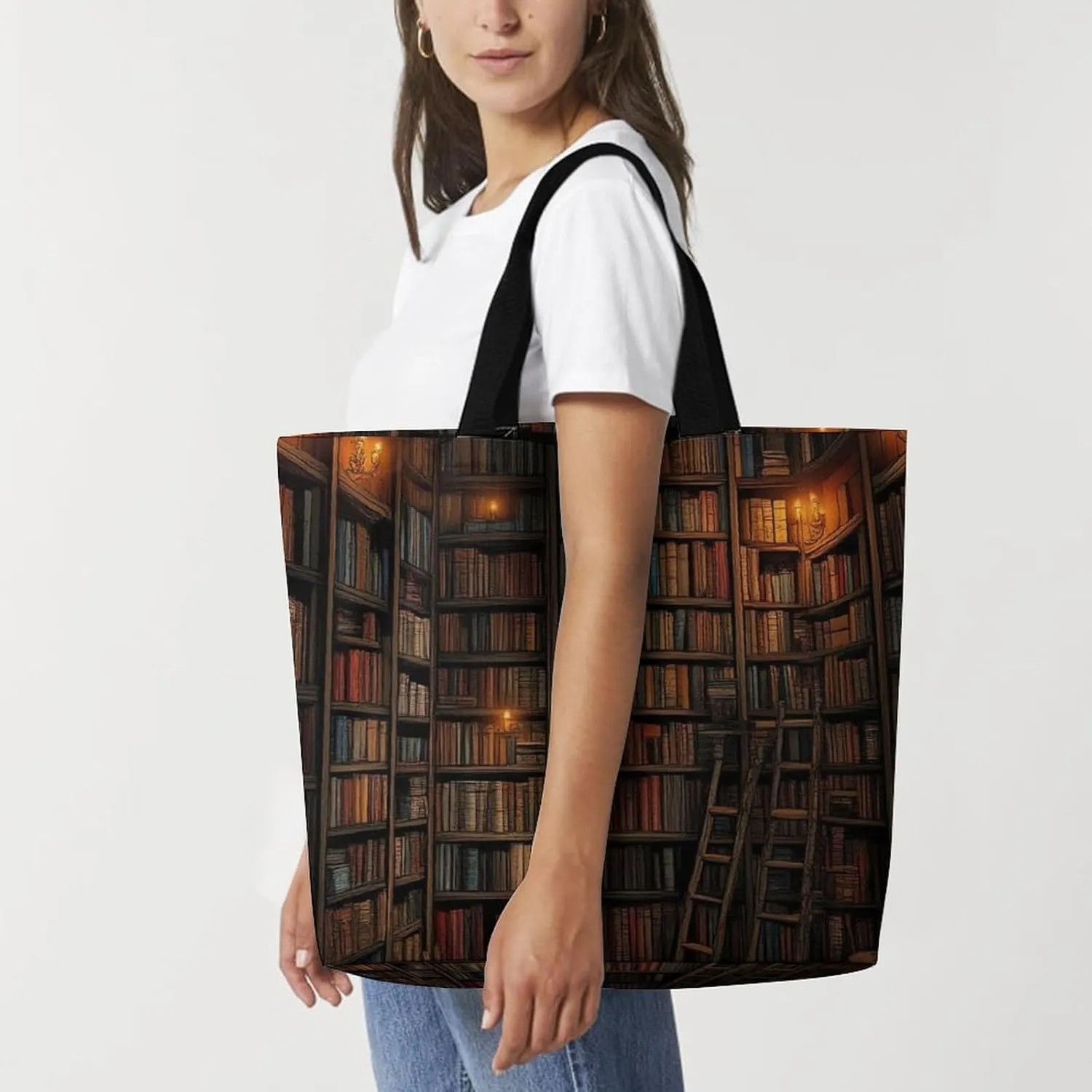 Reusable Grocery Bag for Women, Portable Large Shopping Storage Bag Casual Shoulder Handbags