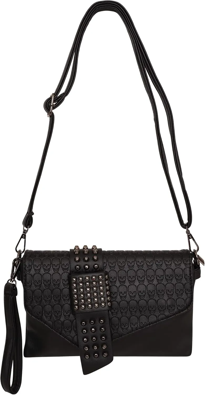 Ro Rox Sia Crossbody Bag Skull Goth Punk Studded Gothic Handbag