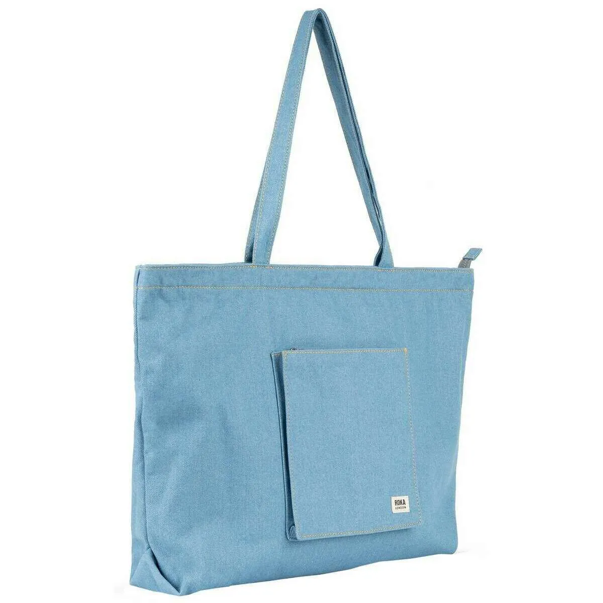 Roka Portobello N Large Tote Bag - Light Wash Denim Blue