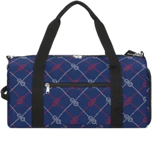 Rope Diagonal Plaid Print Sports Tote Gym Bag for Women Men, Overnight Bag with Shoe Compartment Water Resistant