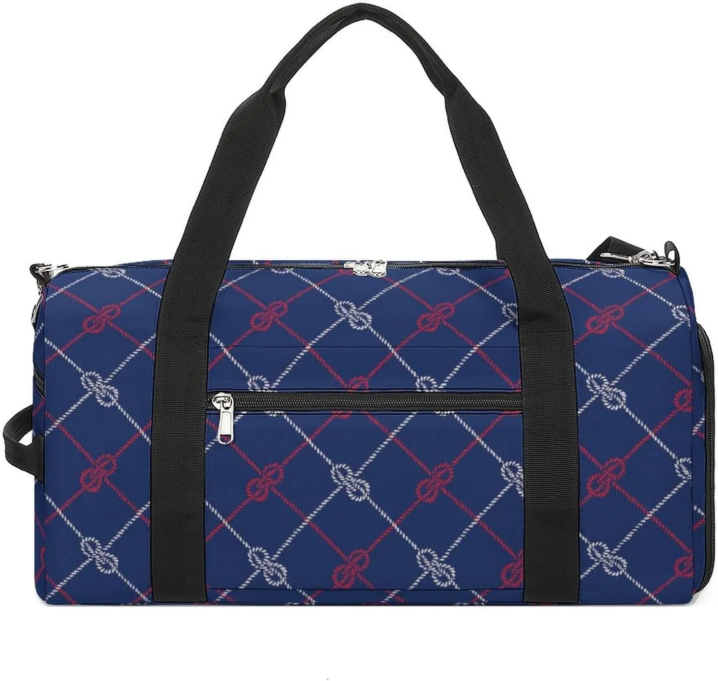 Rope Diagonal Plaid Print Sports Tote Gym Bag for Women Men, Overnight Bag with Shoe Compartment Water Resistant