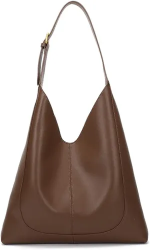 ROUROU Shoulder Bag for Women Large Capacity Handbag Shoulder Strap Adjustable Tote Bag Genuine Leather Purse