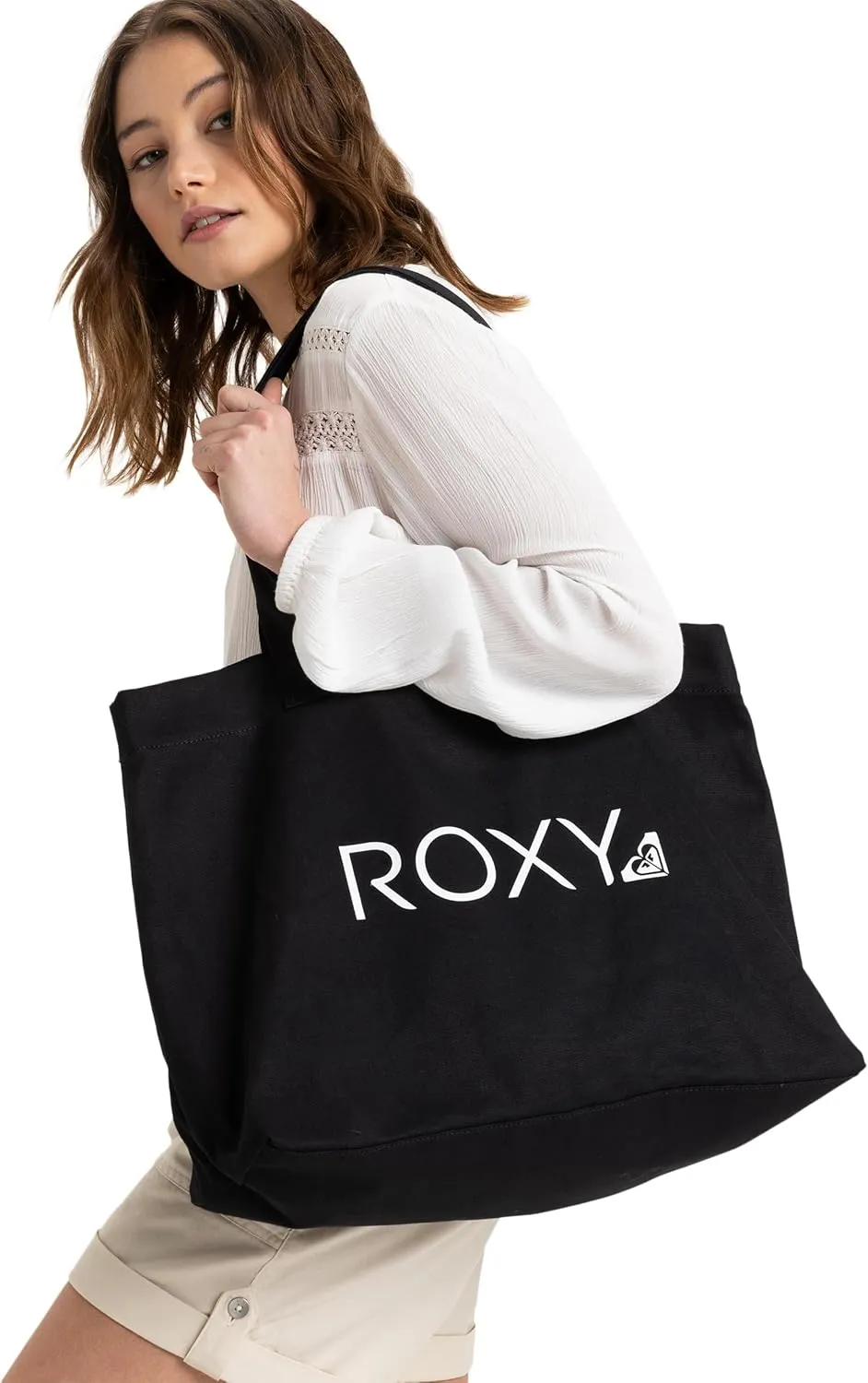 Roxy Women's Cotton Tote Bag | Everyday Carry | Beach | Travel | Vacation | Reusable | Lightweight