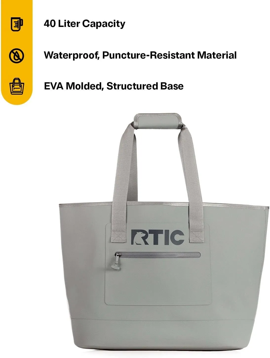 RTIC Ultra-Tough Tote Bag, Waterproof for Beach, Pool, Towel, Grocery, Shopping, Heavy-Duty, Puncture Resistant, Large