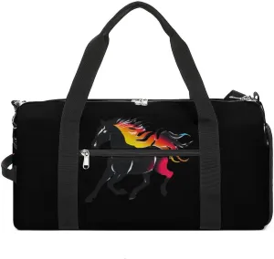 Running Horse Gym Bag for Men Women Lightweight Duffel Bag Sports Workout Bag for Travel Yoga