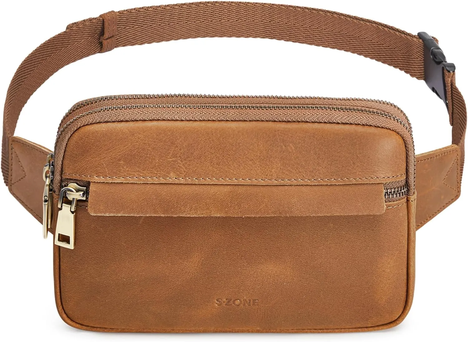 S-ZONE Fanny Packs for Women Genuine Leather RFID Blocking Crossbody Bags Purses Sling Waist Chest Bag Gifts Travel Running Adjustable Strap Men