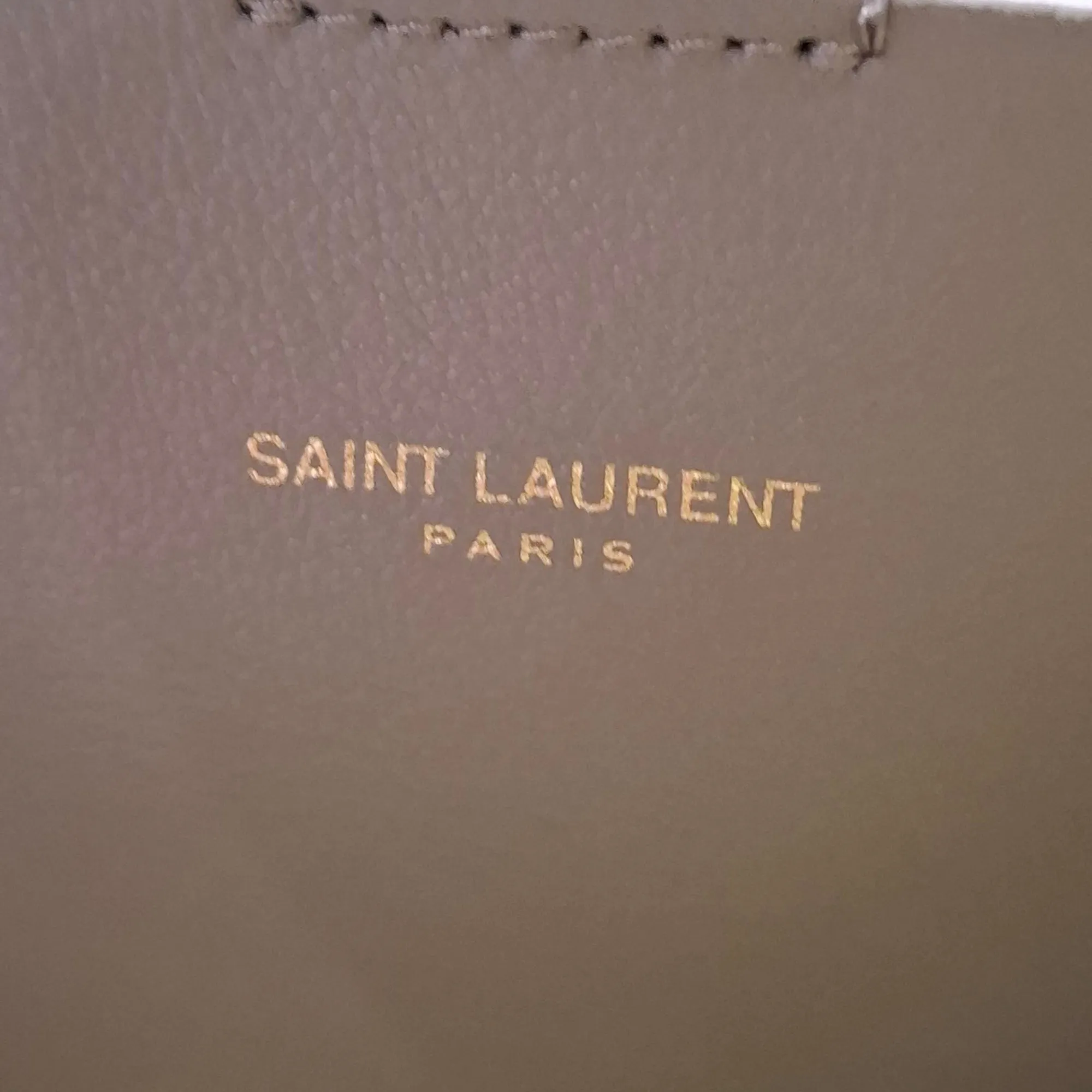 Saint Laurent Large Shopping Tote Bag in Beige Leather