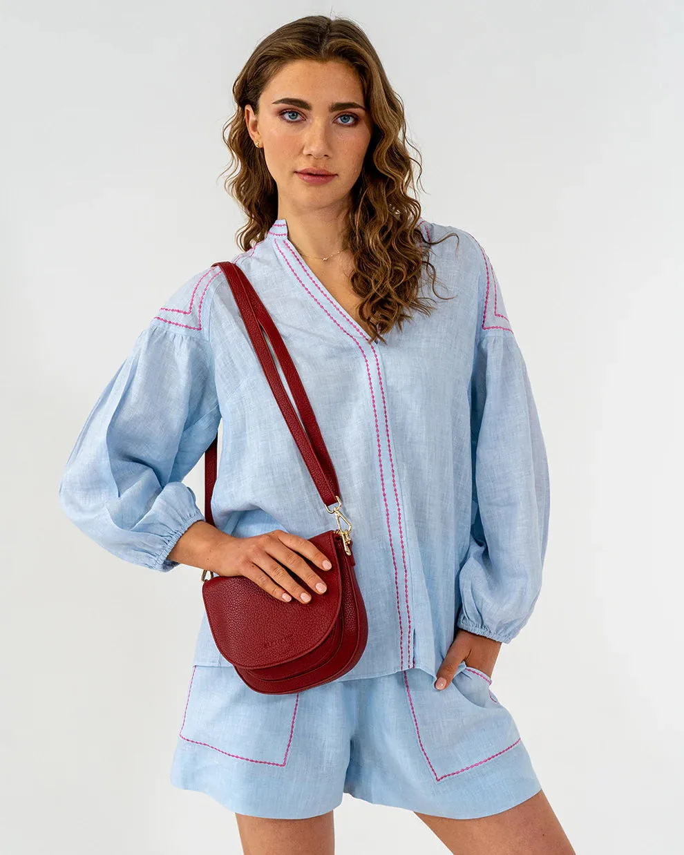 Salerno Petite Crossbody - Burgundy