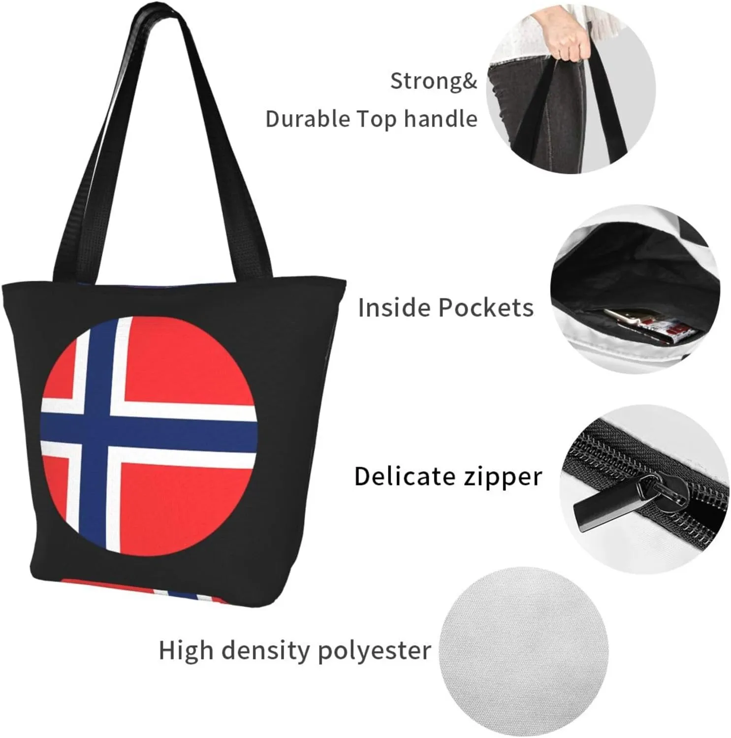Salvadoran El Salvador Map Flag Women's Tote Bag Shoulder Bag Shopping Handbag Large Capacity Handbag With Zipper