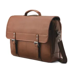 Samsonite Classic Leather Flapover 15.6" Laptop Bag - Cognac