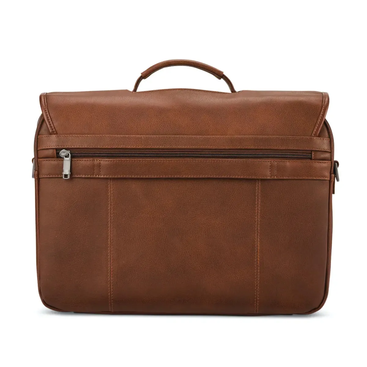 Samsonite Classic Leather Flapover 15.6" Laptop Bag - Cognac
