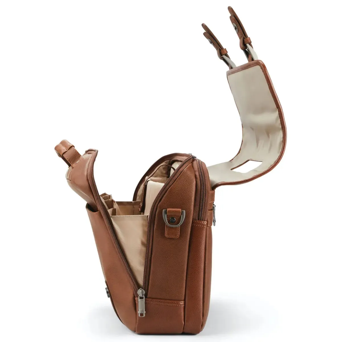 Samsonite Classic Leather Flapover 15.6" Laptop Bag - Cognac