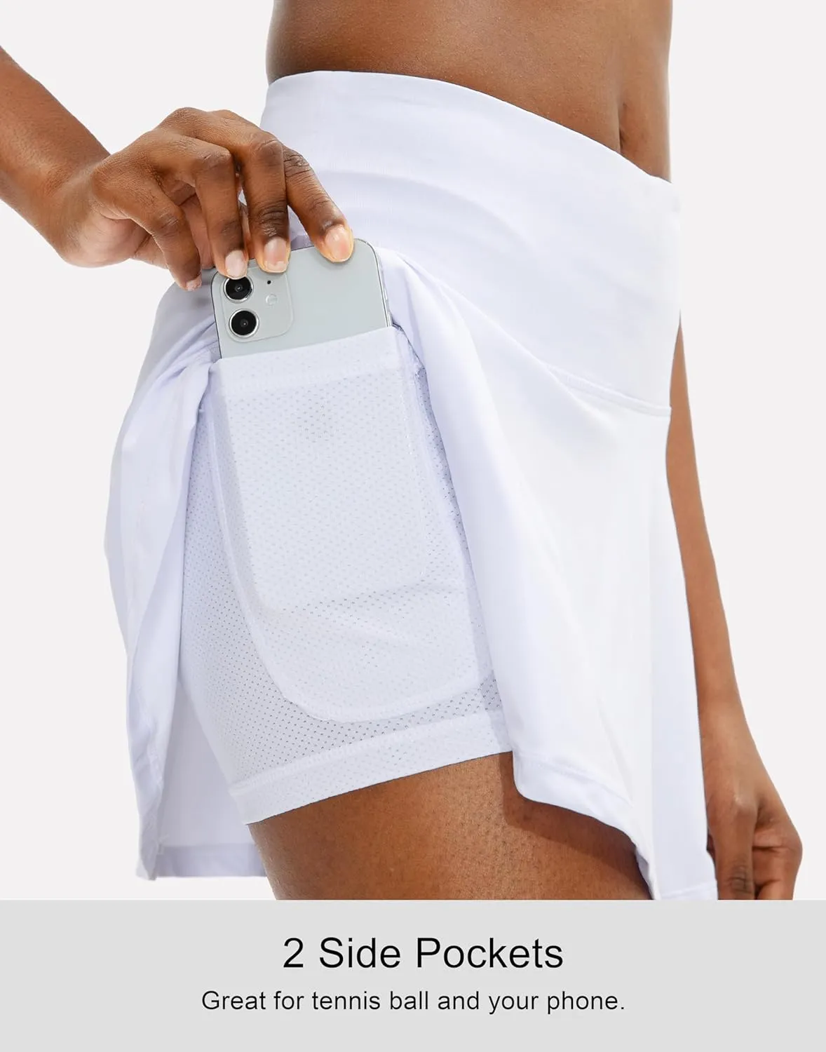 SANTINY Pleated Tennis Skirt for Women with 4 Pockets Women's High Waisted Athletic Golf Skorts Skirts for Running Casual