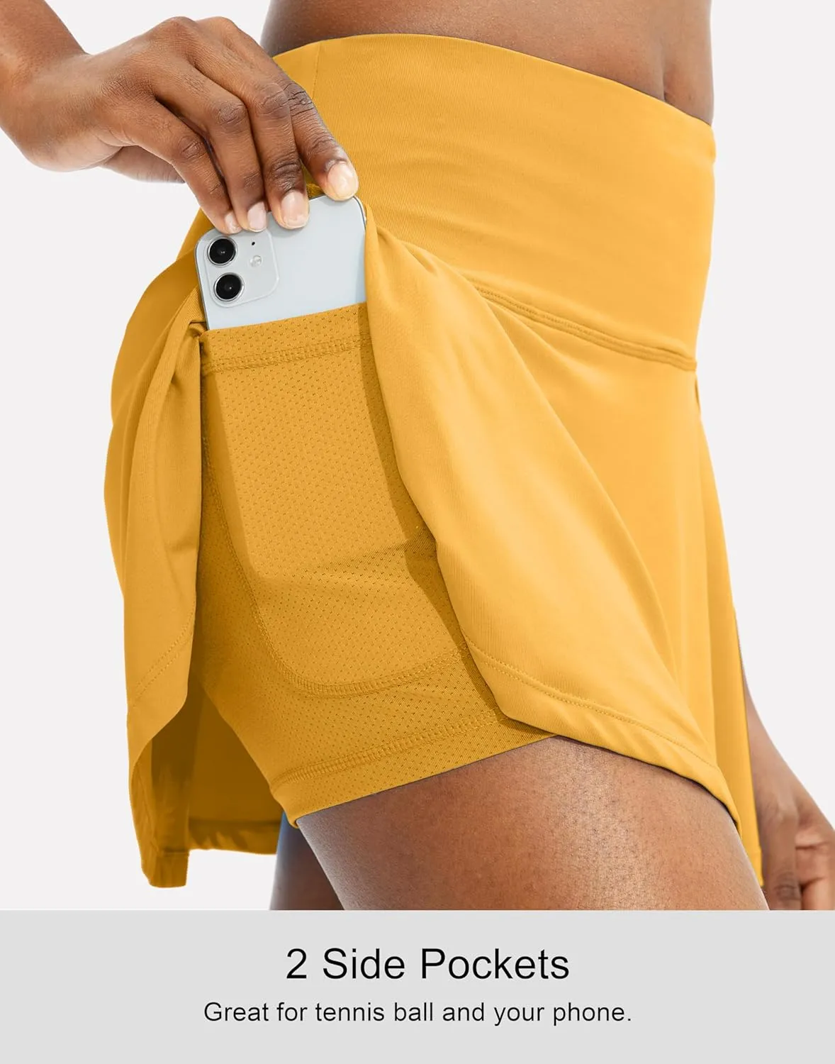 SANTINY Pleated Tennis Skirt for Women with 4 Pockets Women's High Waisted Athletic Golf Skorts Skirts for Running Casual