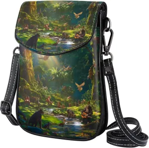 Satchel Bag Animal Monkeys Purse Crossbody Leather Messenger Bag For Women