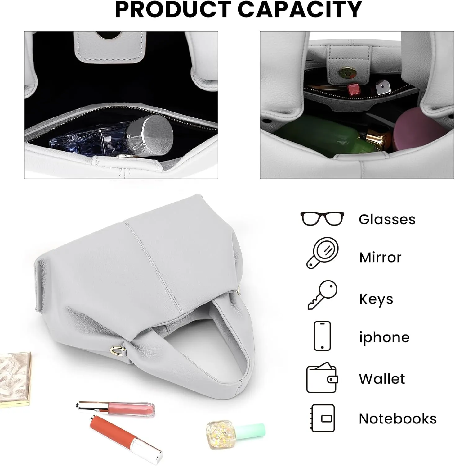 Satchel Purses and Handbags for Women Faux Leather Clutch Purse Cloud Tote Shoulder Bags Fashion Hobo Crossbody Bag