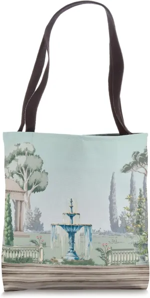 Scenic Garden Water Fountain Design Tote Bag