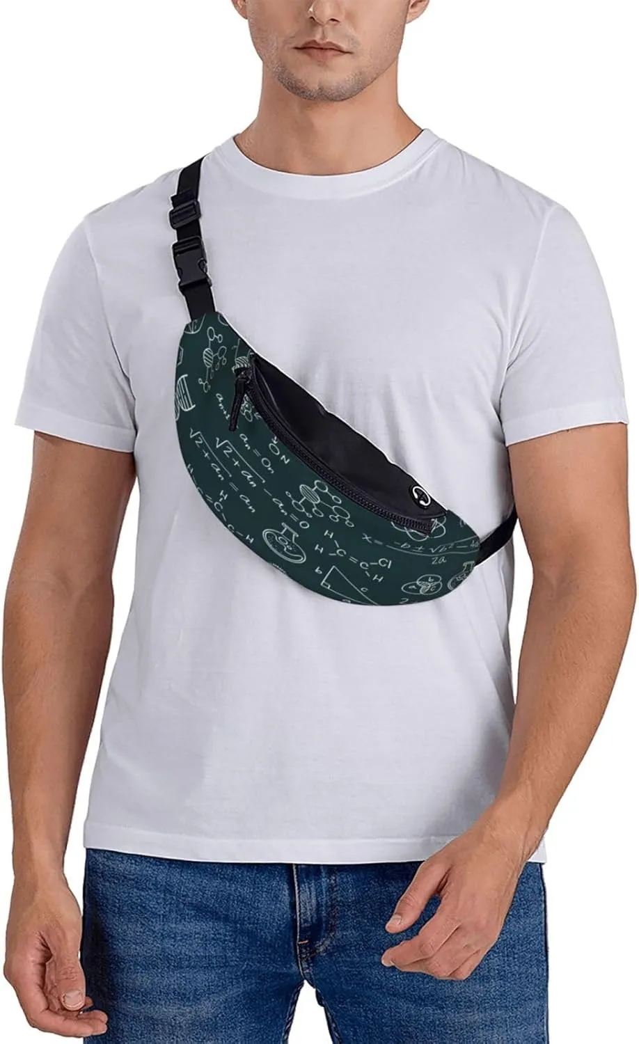 Scientific Math Chalkboard Fanny Pack, Crossbody Waist Packs for Women Men Waist Bags with Adjustable Strap for Travel Running Hiking Sport