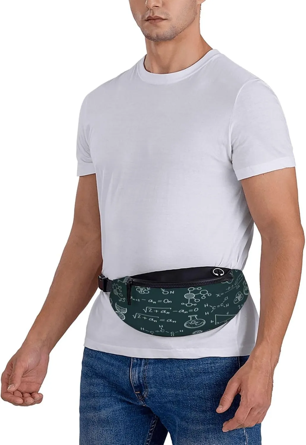 Scientific Math Chalkboard Fanny Pack, Crossbody Waist Packs for Women Men Waist Bags with Adjustable Strap for Travel Running Hiking Sport
