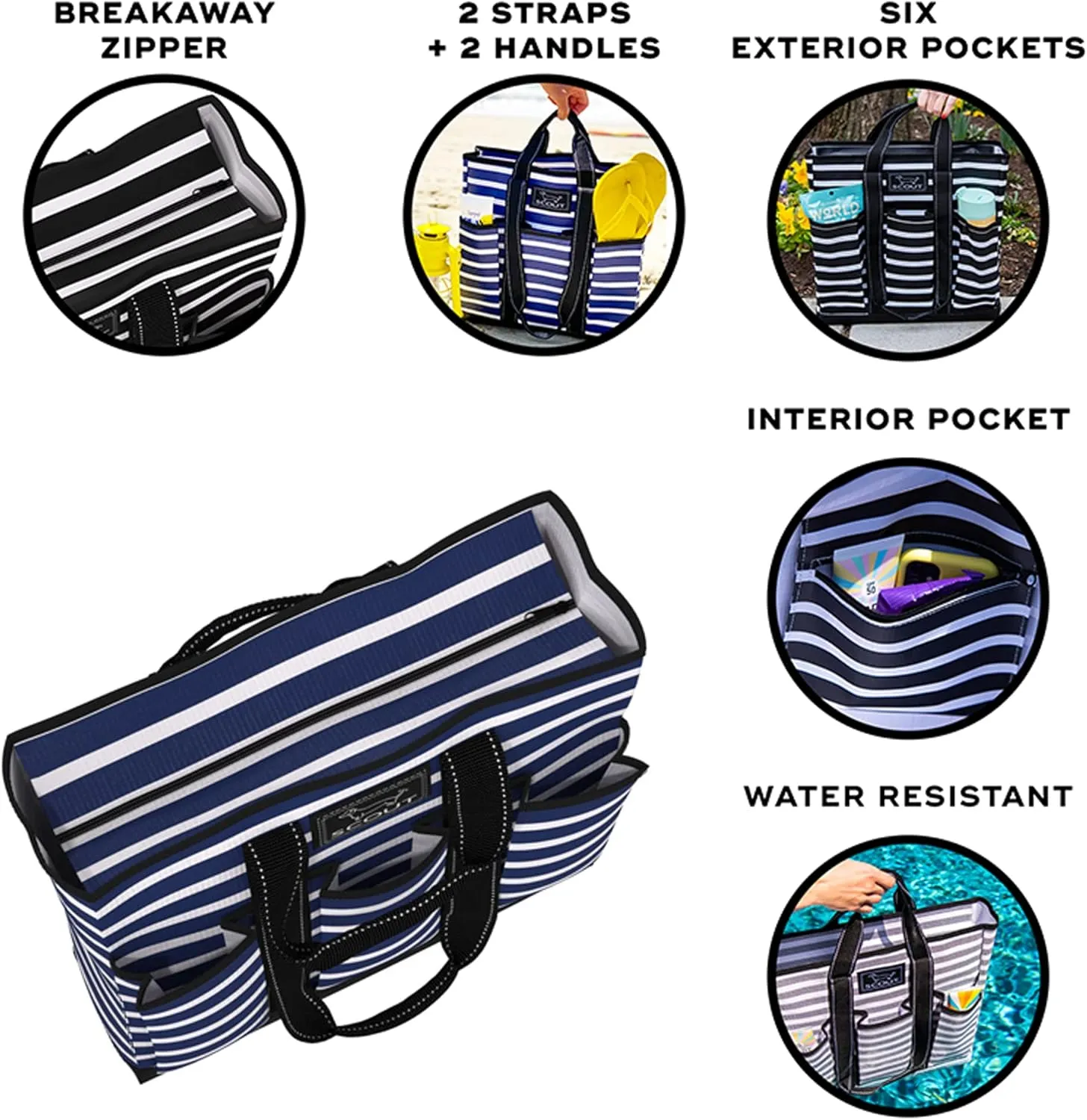 SCOUT Pocket Rocket - Work Tote For Women - 6 Exterior Pockets - Large Travel, Nurse, Teacher, Mom Bag