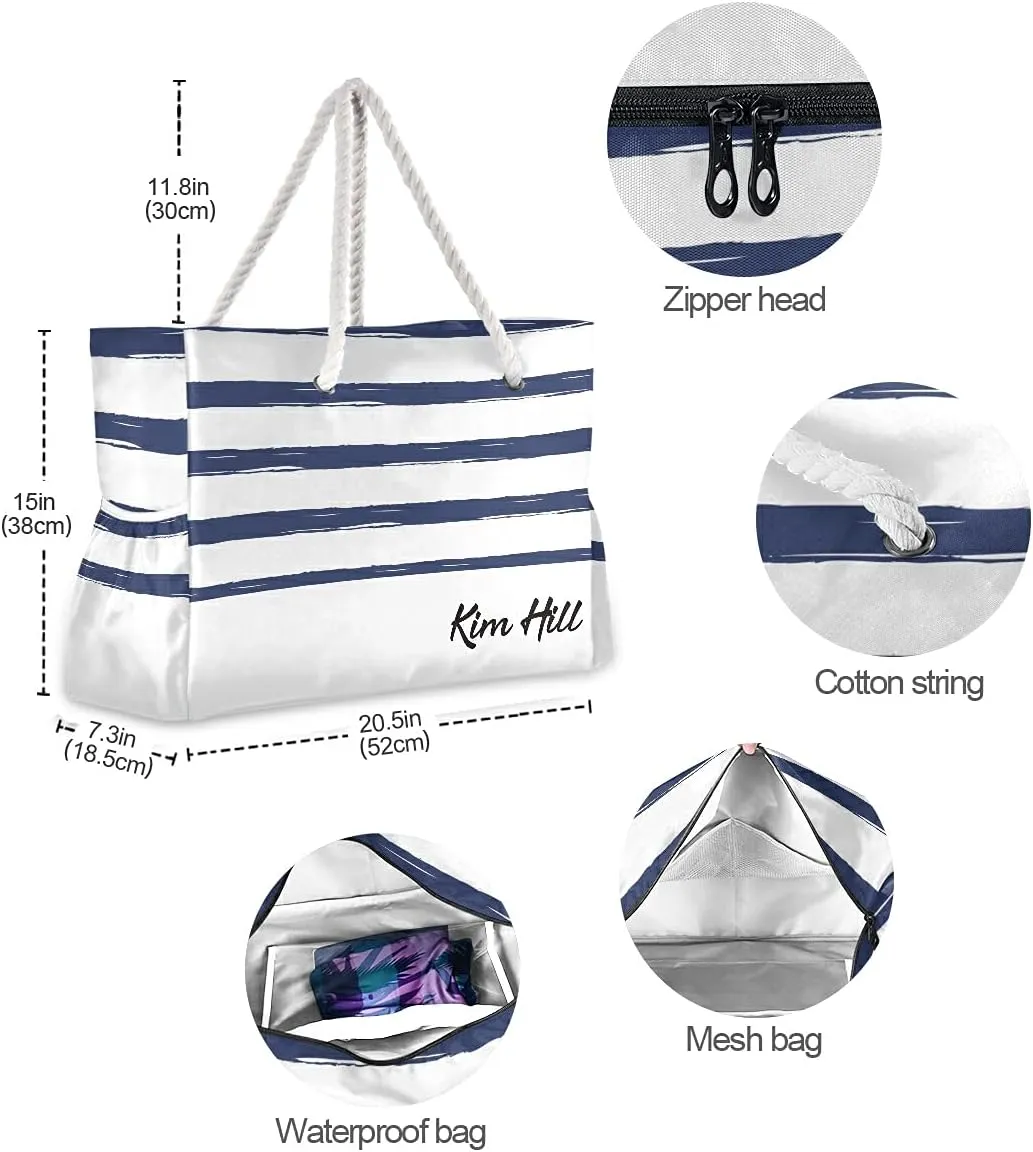 senya Large Beach Shoulder Bags Canvas Tote Water Resistant for Gym Travel Daily