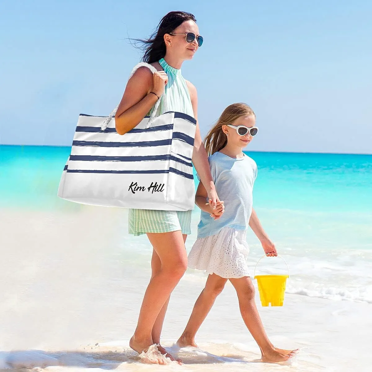senya Large Beach Shoulder Bags Canvas Tote Water Resistant for Gym Travel Daily