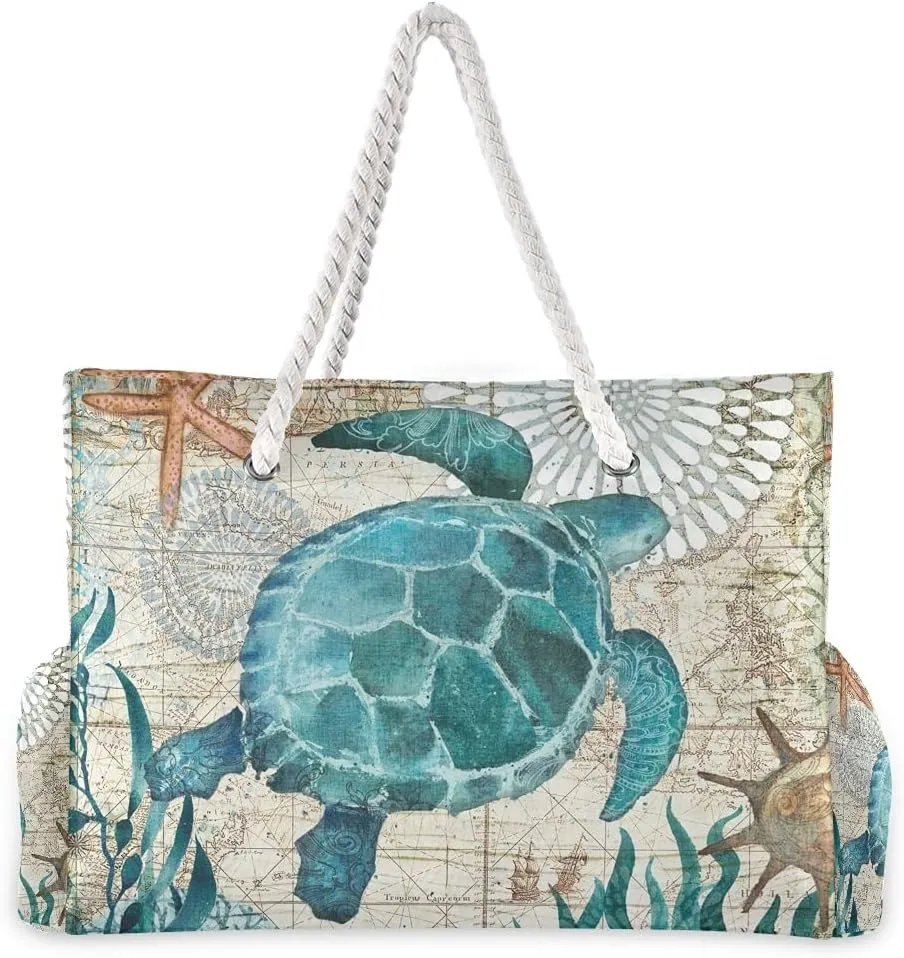 senya Large Beach Shoulder Bags Canvas Tote Water Resistant for Gym Travel Daily