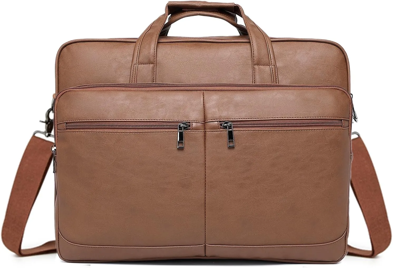 seyfocnia Men’s Leather Messenger Bag, 15.6 Inch 17.3 Inch Laptop Briefcase Satchel Computer Shoulder Bag Business Handbag