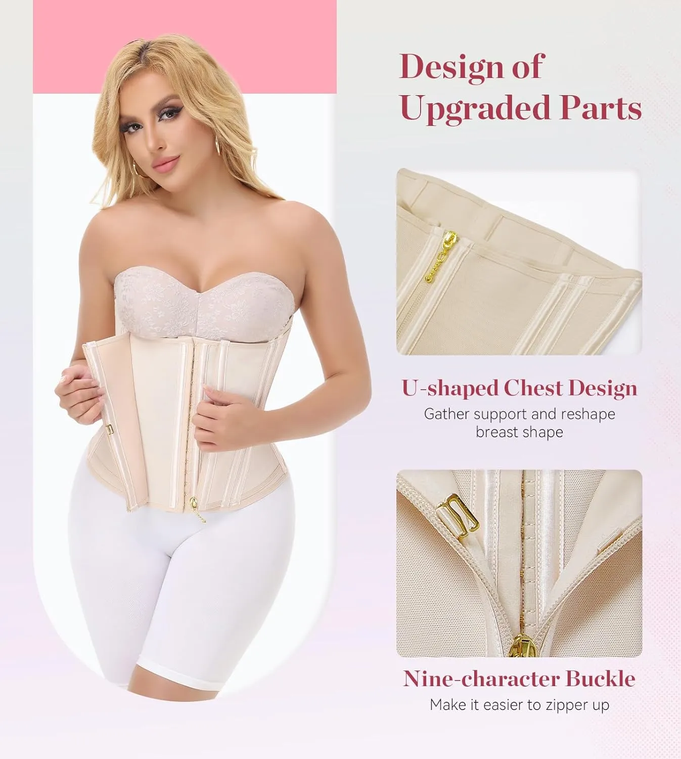 SHAPSHE Waist Trainer for Women Tummy Control Waist Cincher Workout Corset Shapewear Body Shaper