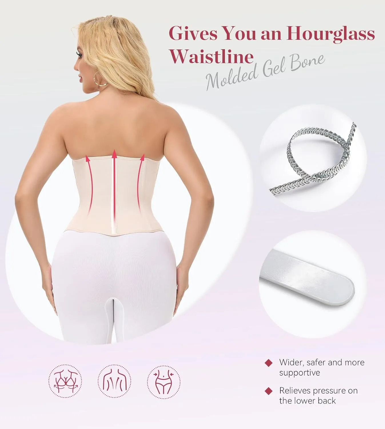 SHAPSHE Waist Trainer for Women Tummy Control Waist Cincher Workout Corset Shapewear Body Shaper