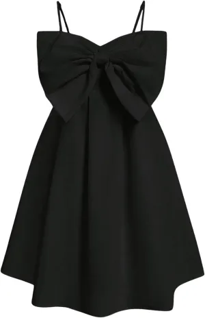 SHENHE Women's Plus Size Bow Dress Spaghetti Strap Flowy Cami Dress High Waist Summer Mini Dress